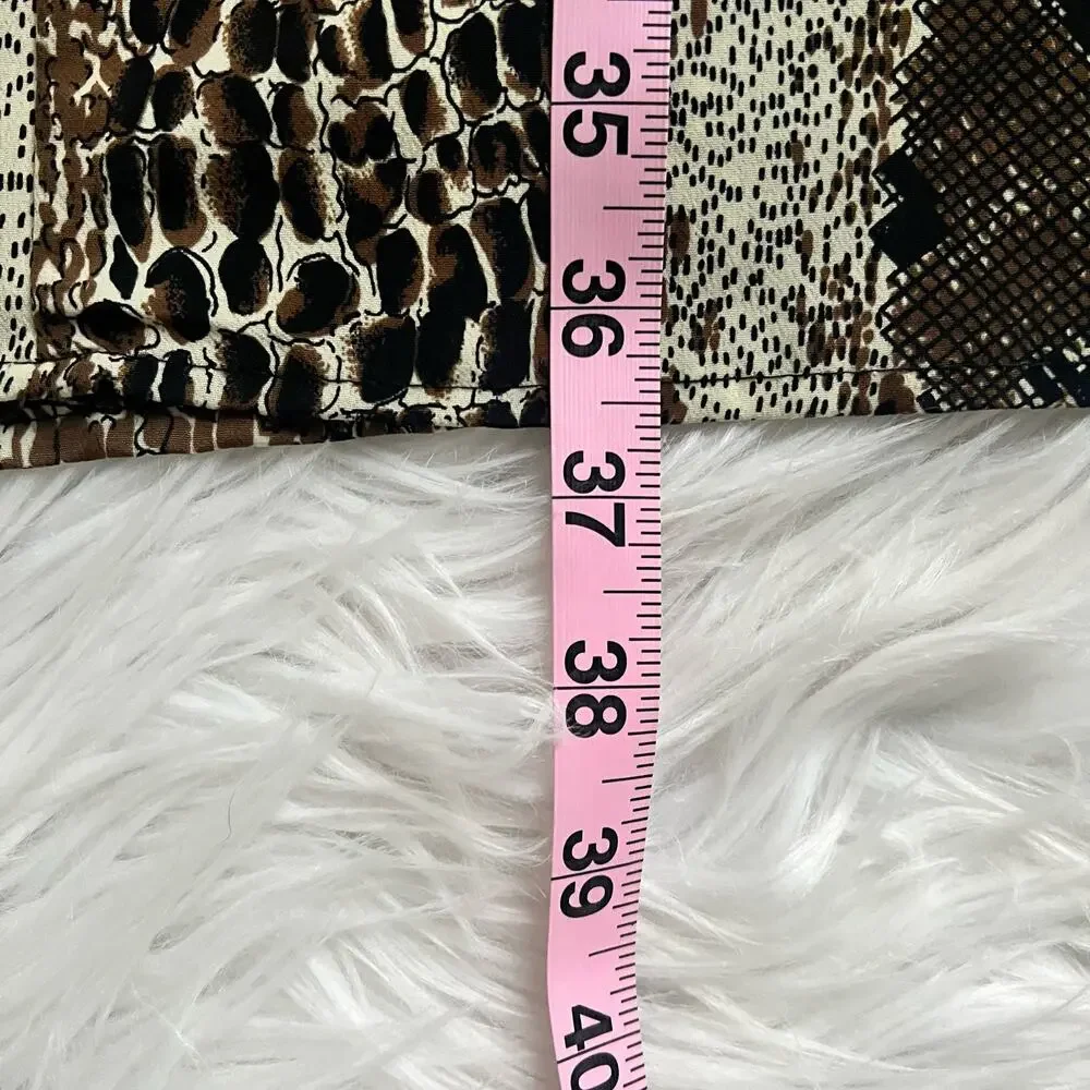 Vintage Maria Gabrielle Animal Print Midi Skirt Size XL